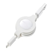 ライトニング巻き取りケーブル 0.1~0.8m ホワイト KB-IPLTM08W