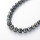 シルバークラスプ付 9.8mm-13.8mm 　黒蝶パールチョーカー