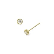 シリコンキャッチ付 K18ダイヤモンドピアス0.20ct