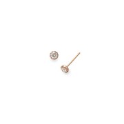 シリコンキャッチ付 K18PGダイヤモンドピアス0.20ctup