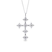 小豆チェーン40cm K18WGダイヤモンドペンダントネックレス0.50ct