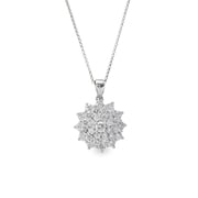 Pt850丸小豆チェーン40cm Pt900ダイヤモンドペンダントネックレス2.00ct