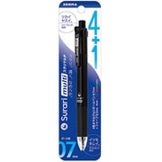 多機能ペン スラリマルチ ボール径:0.7mm ノック式 インク色:4色(黒・青・赤・緑) シャープペン芯径:0.5mm 本体色:黒 エマルジョン グラスカット加工 パック仕様 P-B4SA11-BK