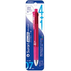 多機能ペン スラリマルチ ボール径：0.7mm ノック式 インク色：4色（黒・青・赤・緑） シャープペン芯径：0.5mm 本体色：ピンク エマルジョン グラスカット加工 パック仕様 P-B4SA11-P