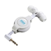 ステレオイヤホン 巻き取り式 ホワイト MM-HP120W