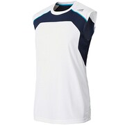 F94578 [CLX IL4カラーブロックスリーブレスTシャツ DDU29 メンズ Lサイズ ホワイト/カレッジネイビー]