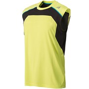 F94579 [CLX IL4カラーブロックスリーブレスTシャツ DDU29 メンズ Lサイズ バヒアグローS14/ブラック]