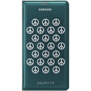 GALAXY S5専用 防水フリップカバー 液晶保護フィルムなし グリーン+シルバピース EF-WG900RBEG