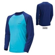 1104718 [WIC.ラグランロングスリーブTシャツ メンズ XL ダークブルー×ペールアクア]