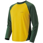 1104718 [WIC.ラグランロングスリーブTシャツ メンズ L ダークグリーン×マスタード]