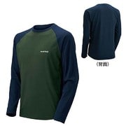1104718 [WIC.ラグランロングスリーブTシャツ メンズ S ダークネイビー×カーキグリーン]