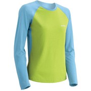 1104719 [WIC.ラグランロングスリーブTシャツ レディース L チョークブルー×スプリンググリーン]