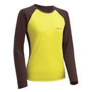 1104719 [WIC.ラグランロングスリーブTシャツ レディース M ココア/ライムイエロー]
