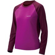 1104719 [WIC.ラグランロングスリーブTシャツ レディース M クリムスン×ダークフューシャ]
