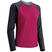 1104719 [WIC.ラグランロングスリーブTシャツ レディース M ダークチャコール×ルビー]