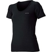 1107485 [ジオラインL.W.UネックTシャツ レディース S ブラック（BK）]