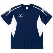 32JA441014 [Tシャツ キッズ 160 ネイビー×ホワイト]