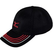 32JW410396 [キャップ（梅花メッシュ） ブラック×レッド×グレー L メンズ]