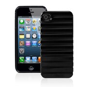 ICP5066-BK [Stripe Pc/tpu iPhone 5/5s Case Black/black]