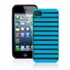 ICP5066-BL [Stripe Pc/tpu iPhone 5/5s Case Neon Blue/black]