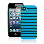 ICP5066-BL [Stripe Pc/tpu iPhone 5/5s Case Neon Blue/black]