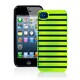 ICP5066-GN [Stripe Pc/tpu iPhone 5/5s Case Neon Green/black]