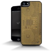 ICP5077-BB [iPhone 5/5s Bamboo Case Boom Box On Teak]