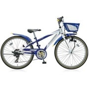 子ども用自転車 クロスファイヤージュニア スピードナビ 24型 外装7段変速 ブルー&ホワイト CF47C4
