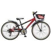 子ども用自転車 クロスファイヤージュニア 点灯虫/CIデッキ 24型 外装7段変速 レッド＆ブラック CF47T4