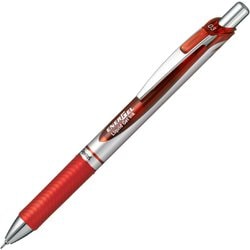 ゲルインキボールペン ENERGEL（エナージェル） 0.3mm ノック式 インク色：赤 本体色：シルバー ニードルチップ 超極細 速乾 BLN73-B