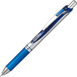 ゲルインキボールペン ENERGEL（エナージェル） 0.3mm ノック式 インク色：青 本体色：シルバー ニードルチップ 超極細 速乾 BLN73-C