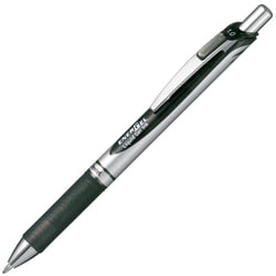 ゲルインキボールペン ENERGEL（エナージェル） 1.0mm ノック式 インク色：黒 本体色：シルバー 砲弾チップ 太字 速乾 ポリシース仕様 XBL80-A