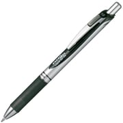 ゲルインキボールペン ENERGEL(エナージェル) 1.0mm ノック式 インク色:黒 本体色:シルバー 砲弾チップ 太字 速乾 ポリシース仕様 XBL80-A