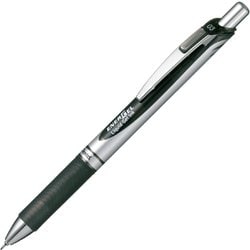 ゲルインキボールペン ENERGEL（エナージェル） 0.3mm ノック式 インク色：黒 本体色：シルバー ニードルチップ 超極細 ポリシース仕様 XBLN73-A