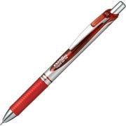 ゲルインキボールペン ENERGEL(エナージェル) 0.3mm ノック式 インク色:赤 本体色:シルバー ニードルチップ 超極細 ポリシース仕様 XBLN73-B