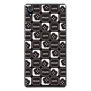 SO-03F-YCM2P0250-78 [docomo SO-03F Xperia Z2 オリジナル デザイン スマホケース 【ブラックスターフラワー LOVE & PEACE】]