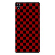 SO-03F-YCM2P0352-78 [docomo SO-03F Xperia Z2 オリジナル デザイン スマホケース 【レッド & ブラック 市松柄】]