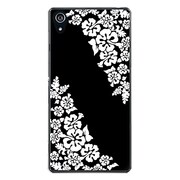 SO-03F-YCM2P0378-78 [docomo SO-03F Xperia Z2 オリジナル デザイン スマホケース 【モノクローム ハイビスカス】]