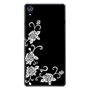 SO-03F-YCM2P0416-78 [docomo SO-03F Xperia Z2 オリジナル デザイン スマホケース 【ホワイト ローズ ブラックパターン】]