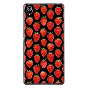 SO-03F-YCM2P0558-78 [docomo SO-03F Xperia Z2 オリジナル デザイン スマホケース 【ストロベリー パターン ブラックプレート】]