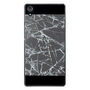 SO-03F-YCM2P0593-78 [docomo SO-03F Xperia Z2 オリジナル デザイン スマホケース 【フェイク クラッシュ ガラス ブラック しょぼーん (´・ω・`)】]