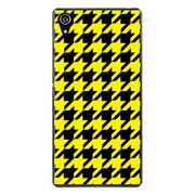 SO-03F-YCM2P0751-78 [docomo SO-03F Xperia Z2 オリジナル デザイン スマホケース 【千鳥格子 デザイン A - BIG Yellow】]