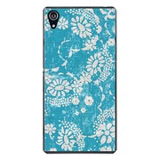 SO-03F-YCM2P0972-78 [docomo SO-03F Xperia Z2 オリジナル デザイン スマホケース 【アンティーク調フラワー マリンブルー】]