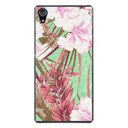 SO-03F-YCM2P0973-78 [docomo SO-03F Xperia Z2 オリジナル デザイン スマホケース 【ガーリーフラワー柄 ライトグリーン】]