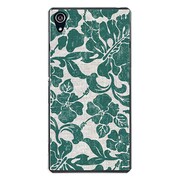 SO-03F-YCM2P0976-78 [docomo SO-03F Xperia Z2 オリジナル デザイン スマホケース 【ハワイアンフラワー ダークグリーン】]