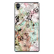 SO-03F-YCM2P0987-78 [docomo SO-03F Xperia Z2 オリジナル デザイン スマホケース 【ヴィンテージ風な花柄 ライトブルー】]