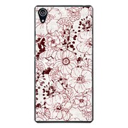 SO-03F-YCM2P0988-78 [docomo SO-03F Xperia Z2 オリジナル デザイン スマホケース 【ヴィンテージ風な花柄 ワインレッド】]