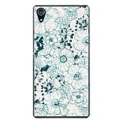 SO-03F-YCM2P0990-78 [docomo SO-03F Xperia Z2 オリジナル デザイン スマホケース 【ヴィンテージ風な花柄 インディゴブルー】]
