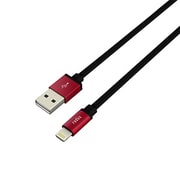 Lightning 充電&同期用 アルミニウムカラー フラットケーブル 1m レッド AL-ALC10R