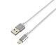 Lightning 充電＆同期用 アルミニウムカラー フラットケーブル 1m ホワイト AL-ALC10W
